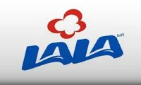 Logotipo de Lala con un dibujo de una nube roja.